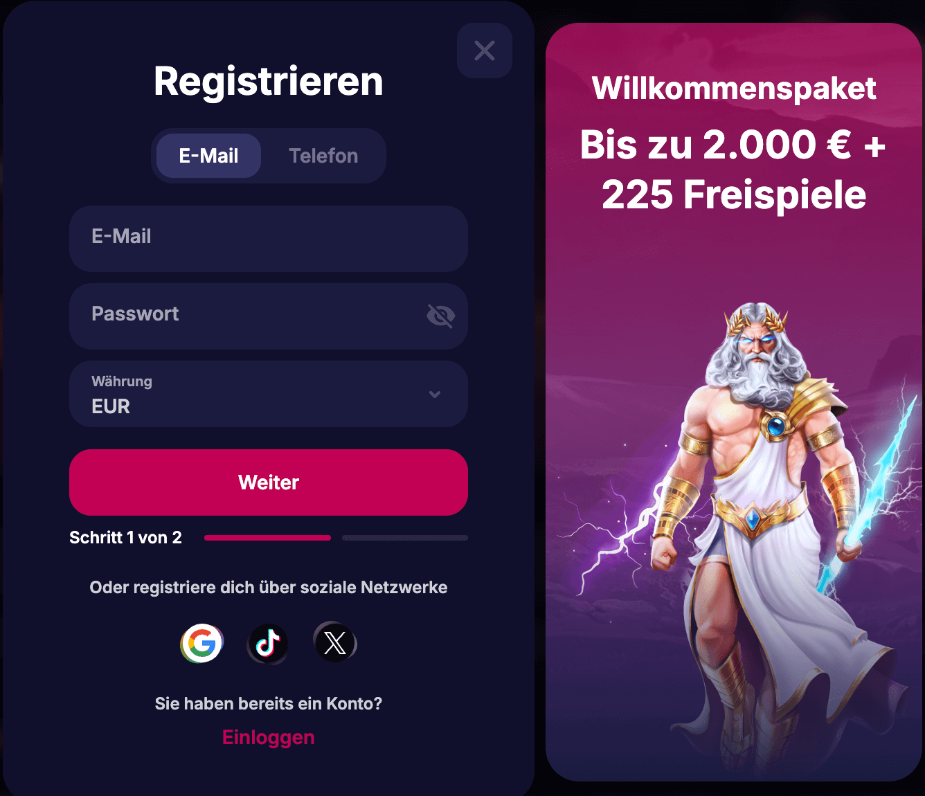 NV Casino Registrierung Startseite
